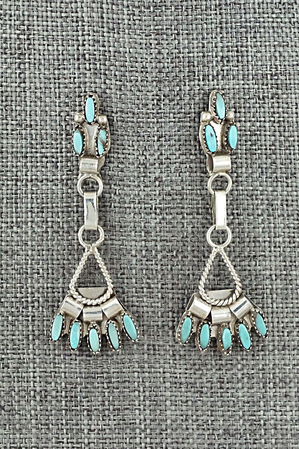 Turquoise & Sterling Silver Necklace and Earrings Set - Evonne Hustito