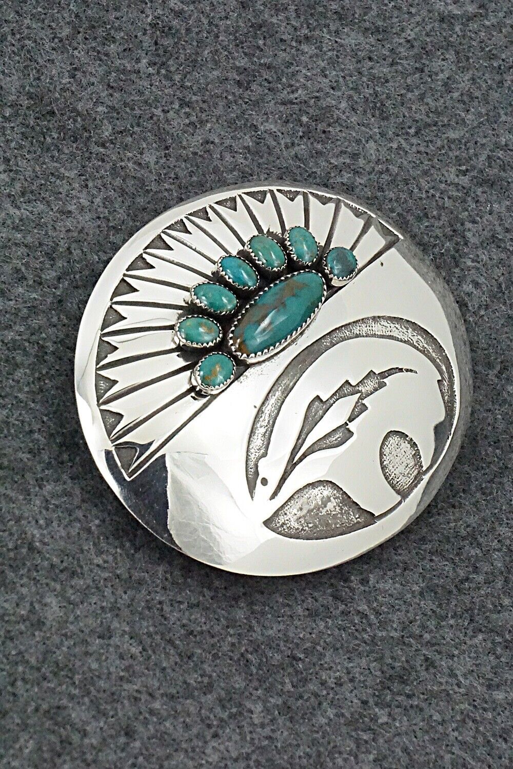 Turquoise & Sterling Silver Belt Buckle - Rick Martinez