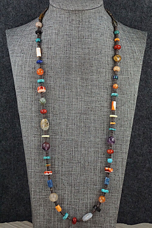 Multi-Stone and Sterling Silver Necklace - Helen Tsosie