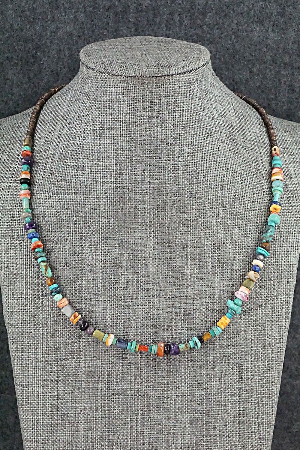 Multi Stone and Sterling Silver Necklace - Helen Tsosie