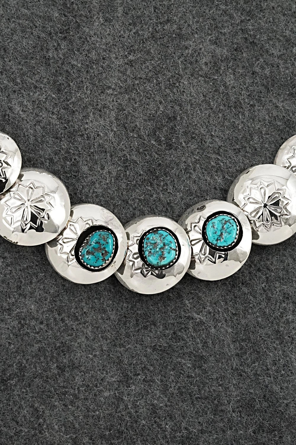 Turquoise & Sterling Silver Necklace and Earrings Set - Tim Thompson