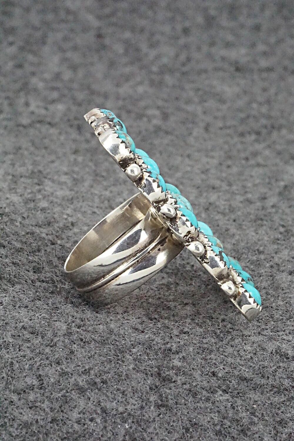 Turquoise & Sterling Silver Ring - Priscilla Reeder - Size 8.5