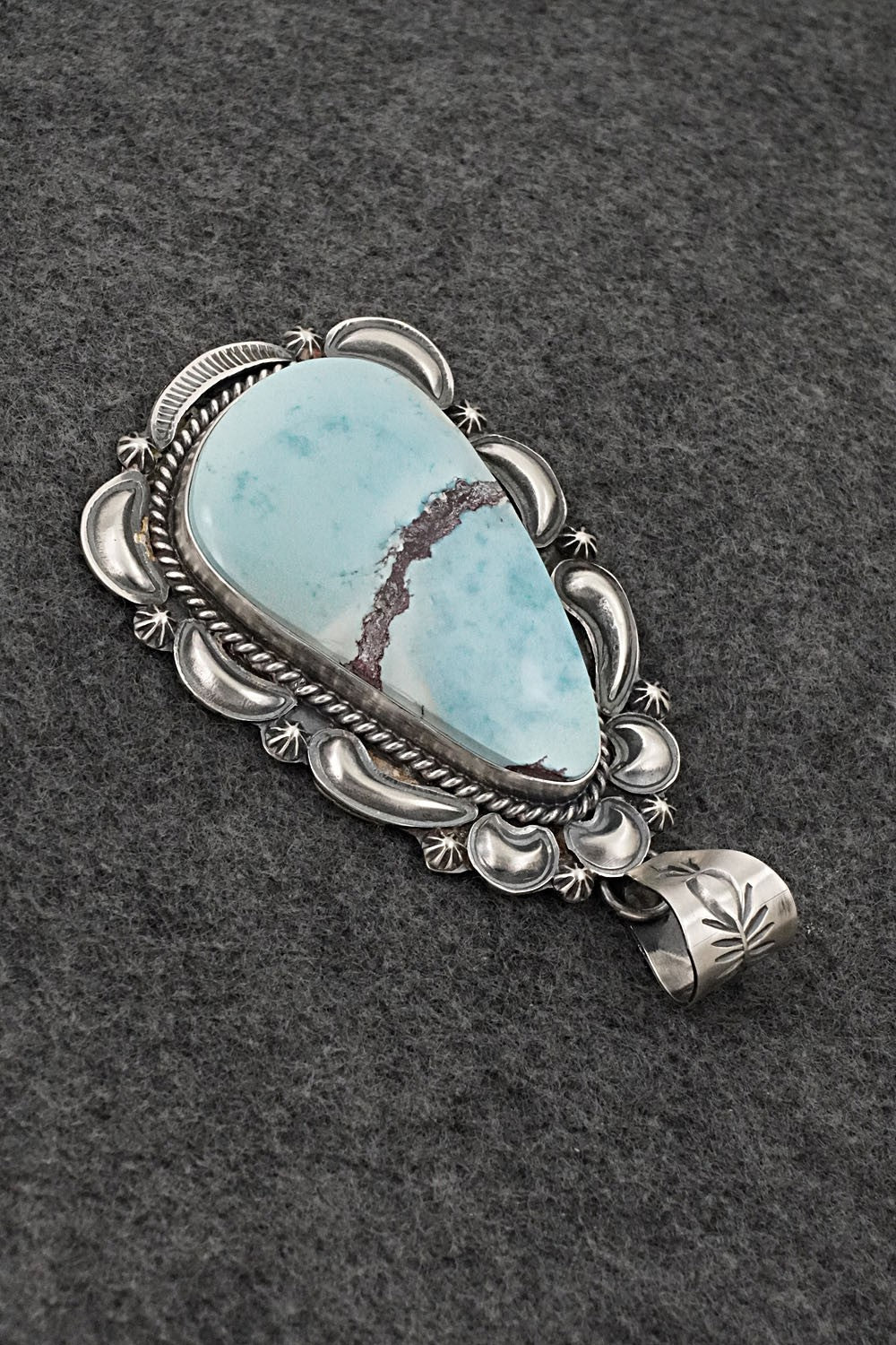 Turquoise & Sterling Silver Pendant - Raymond Delgarito