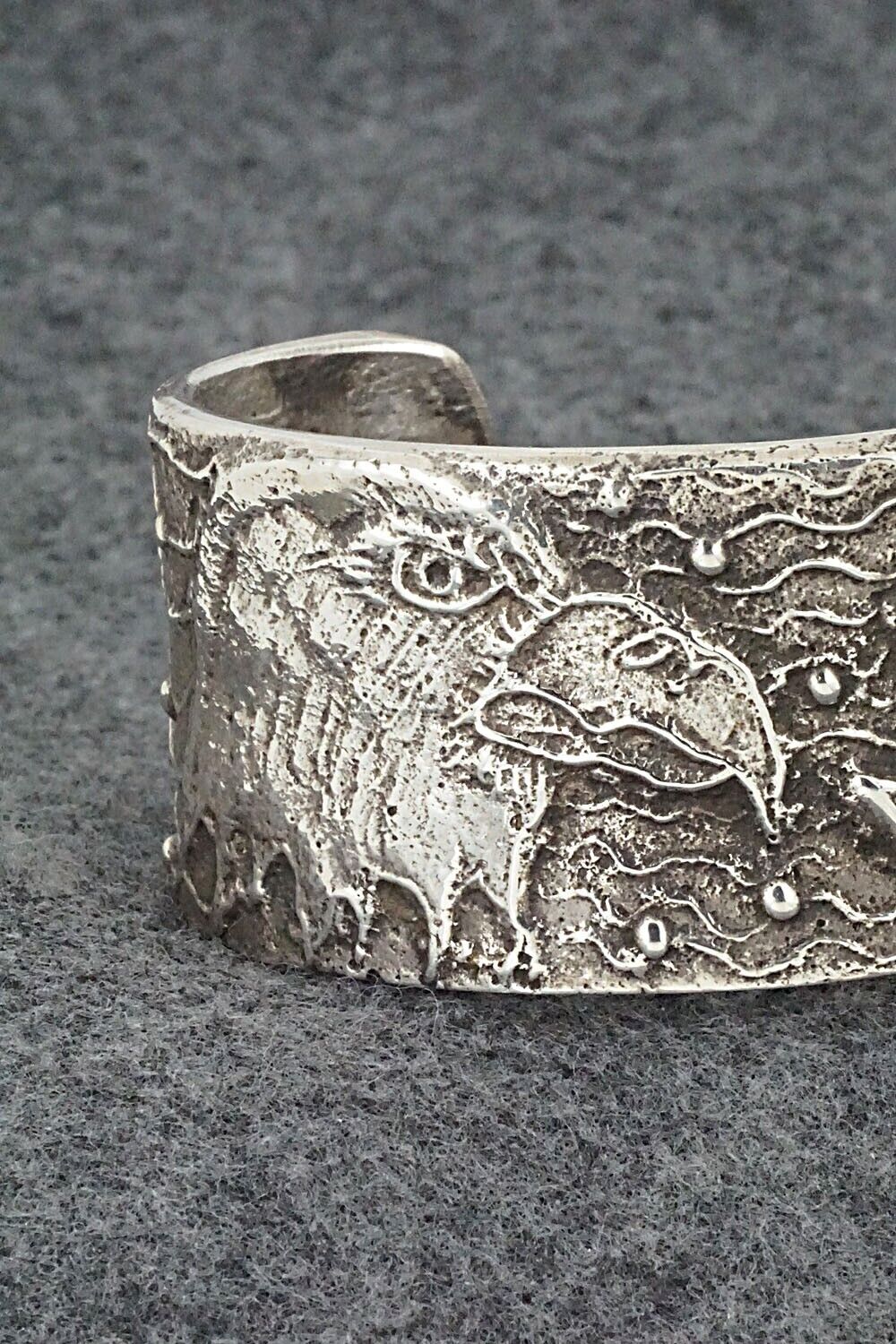 Tufa Cast Sterling Silver Bracelet - Navajo