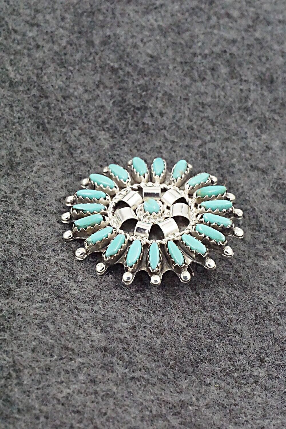 Turquoise & Sterling Silver Pendant/Pin - Nathaniel Nez