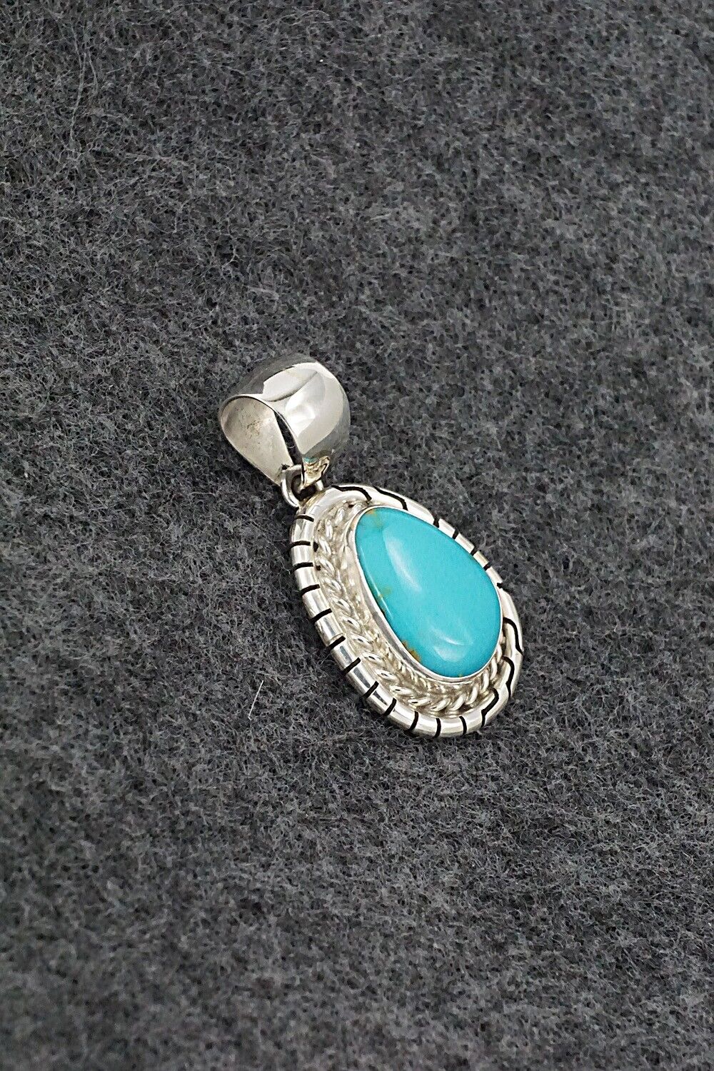 Turquoise & Sterling Silver Pendant - Johnny Frank