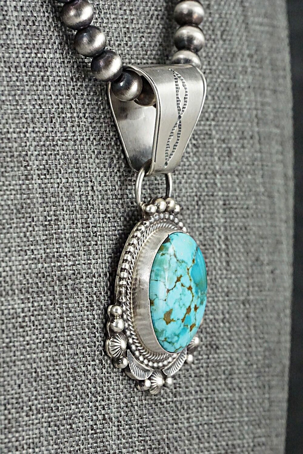 Turquoise & Sterling Silver Necklace - Tom Lewis