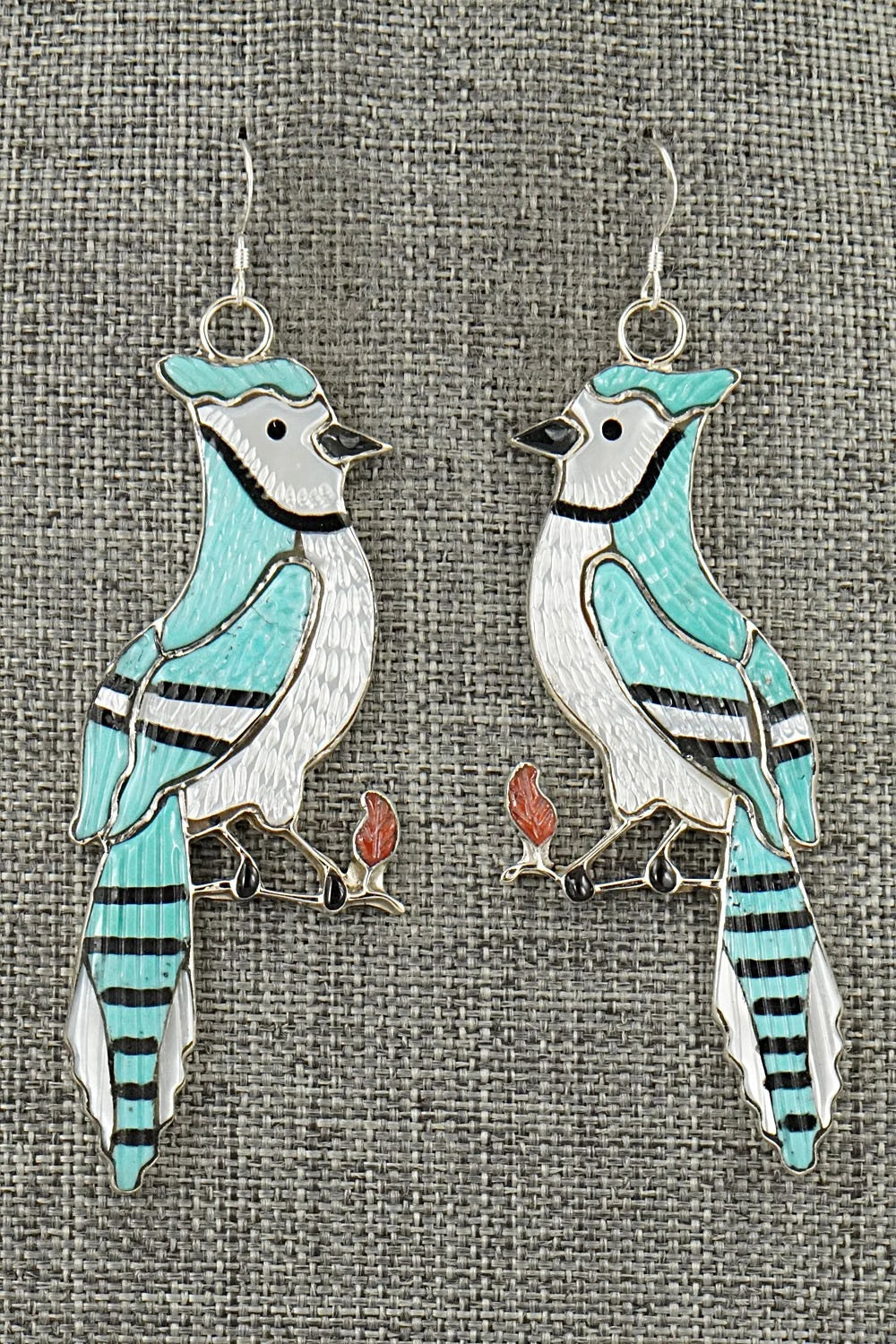Multi-Stone Inlay & Sterling Silver Earrings - Antrea Lonjose