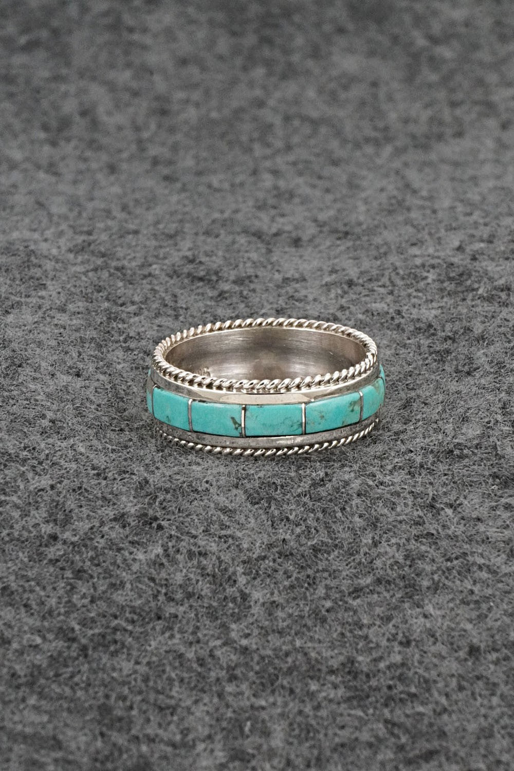 Turquoise & Sterling Silver Ring - Bruce Johnson - Size 10.5