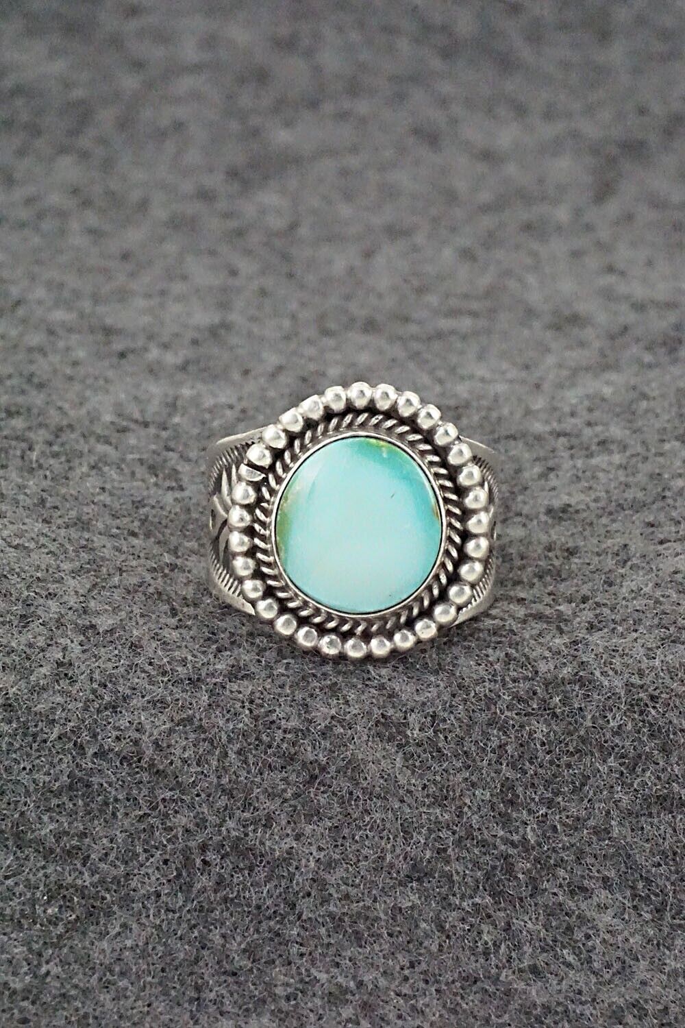 Turquoise & Sterling Silver Ring - Samuel Yellowhair - Size 8.5