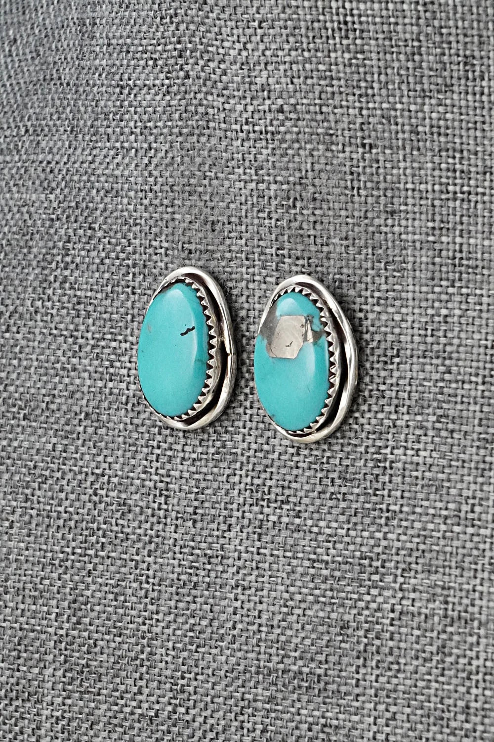 Turquoise & Sterling Silver Earrings - Ernest Hawthorne