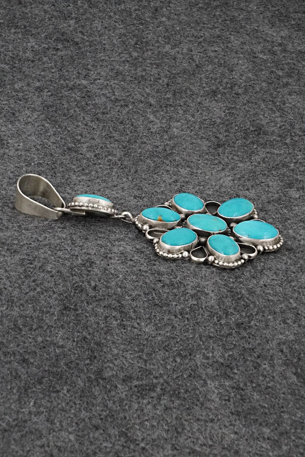 Turquoise & Sterling Silver Pendant - Travis Jim