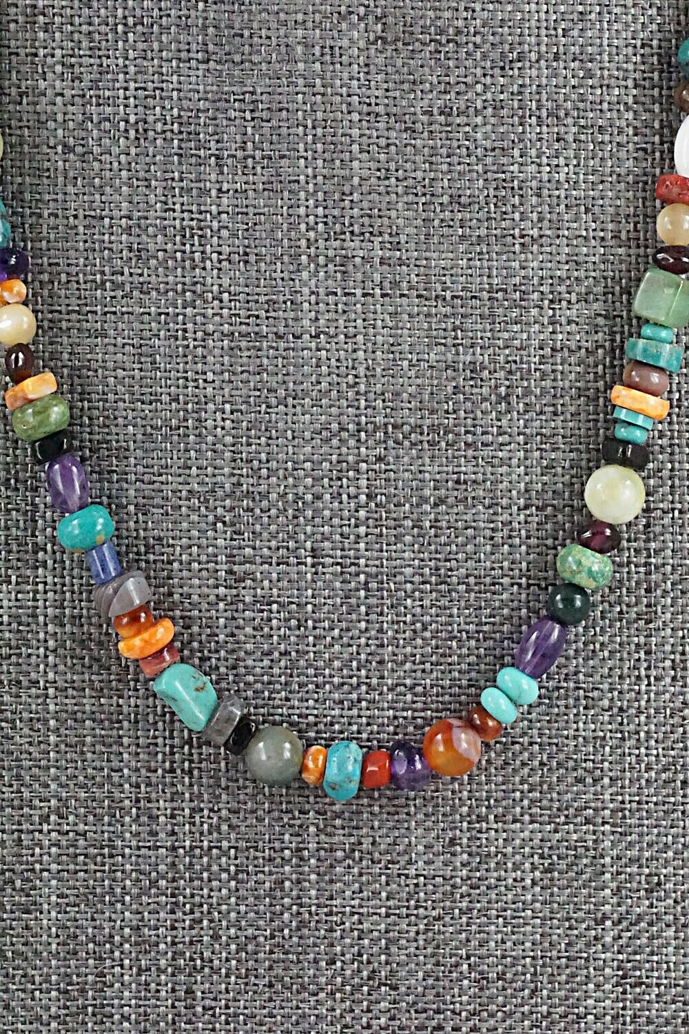 Multi-Stone and Sterling Silver Necklace - Helen Tsosie