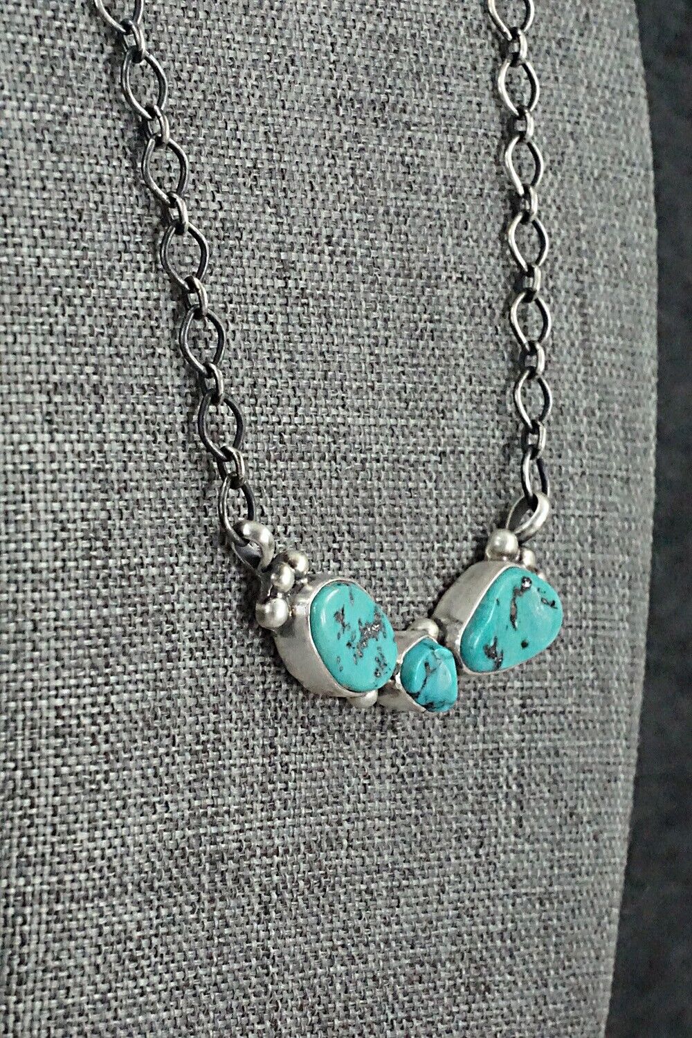 Turquoise & Sterling Silver Necklace - Darrin Livingston