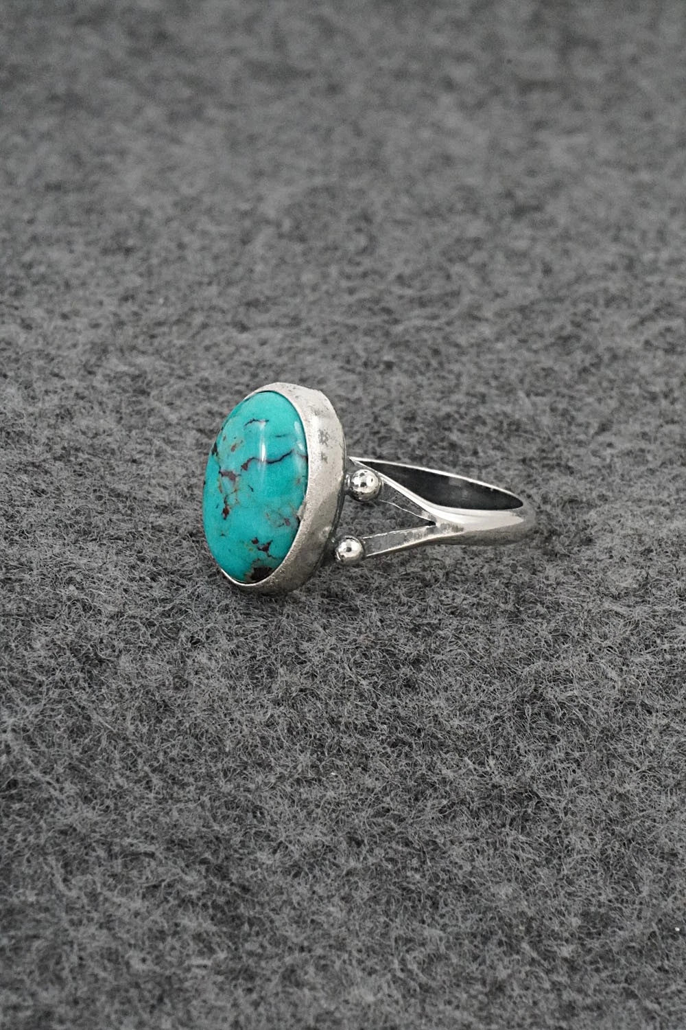 Turquoise and Sterling Silver Ring - Jerryson Henio - Size 8.5