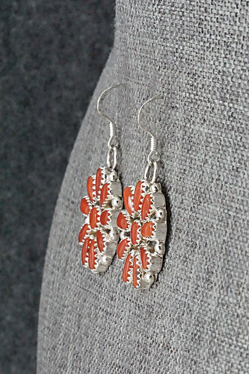 Coral & Sterling Silver Earrings - Alicia Wilson