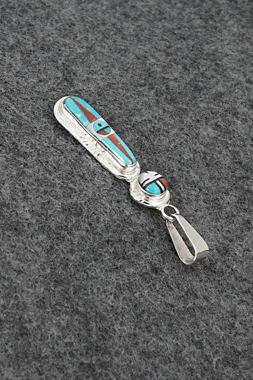 Multi Stone & Sterling Silver Pendant - Rayland Edaakie