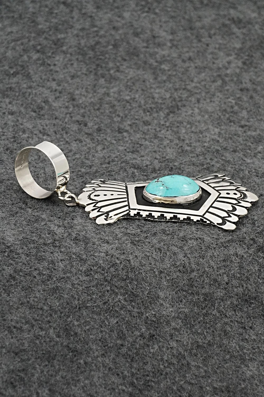 Turquoise & Sterling Silver Pendant - Rosita Singer
