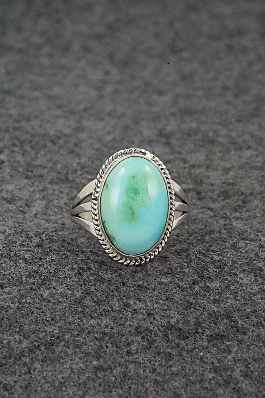 Turquoise & Sterling Silver Ring - Judy Largo - Size 8.75