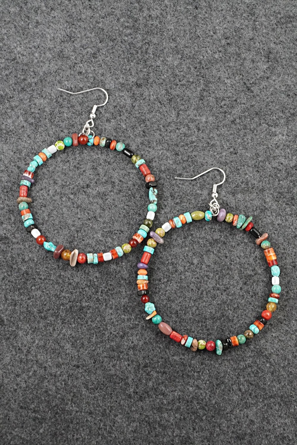 Multi-Stone & Sterling Silver Earrings - Helen Tsosie