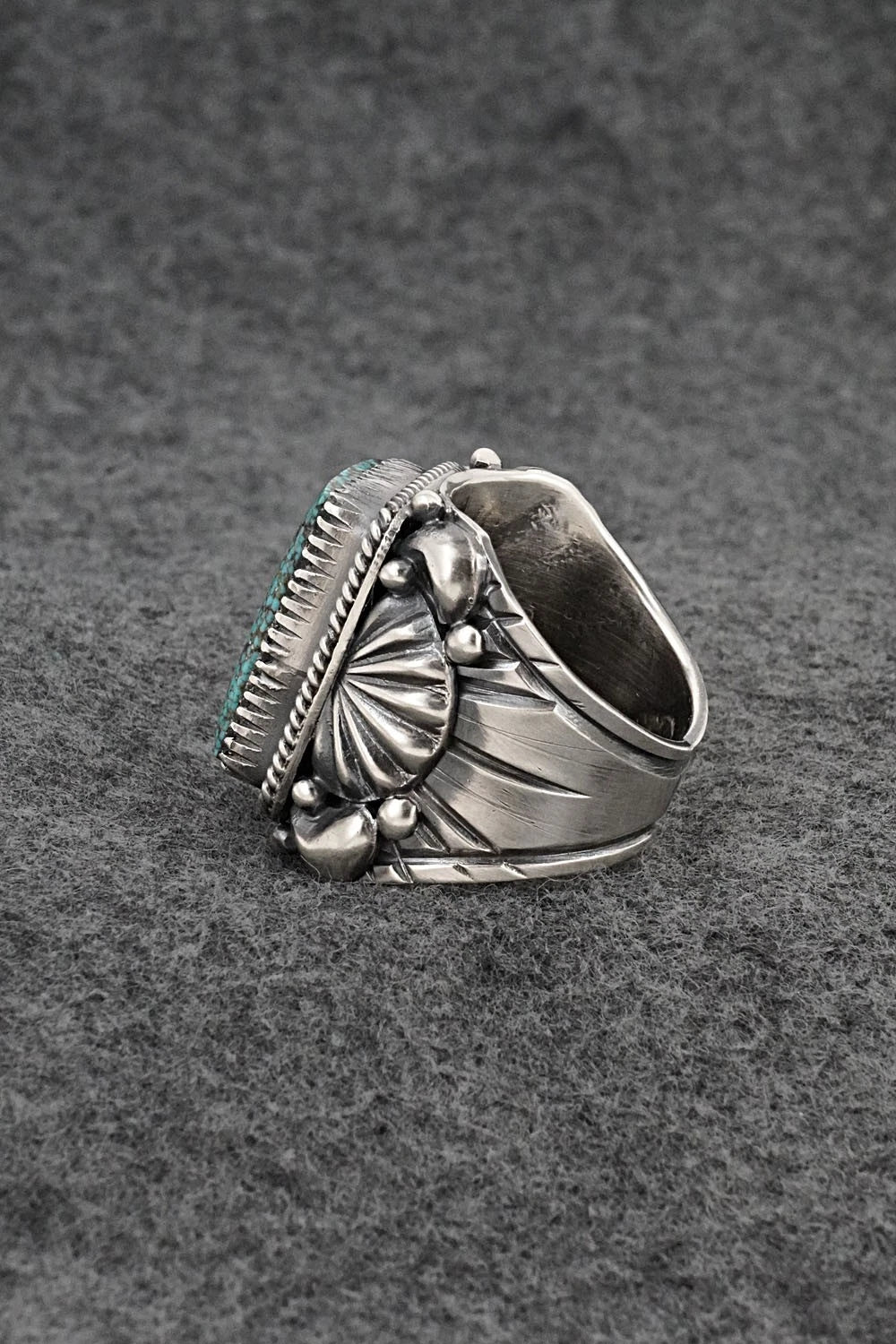 Turquoise & Sterling Silver Ring - Delbert Gordon - Size 11.5