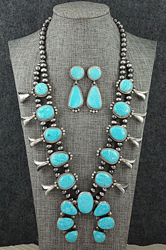 Turquoise & Sterling Silver Squash Blossom Set - Kathleen Chavez