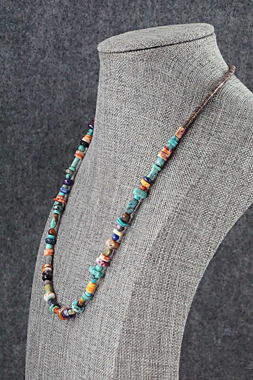 Multi Stone and Sterling Silver Necklace - Helen Tsosie