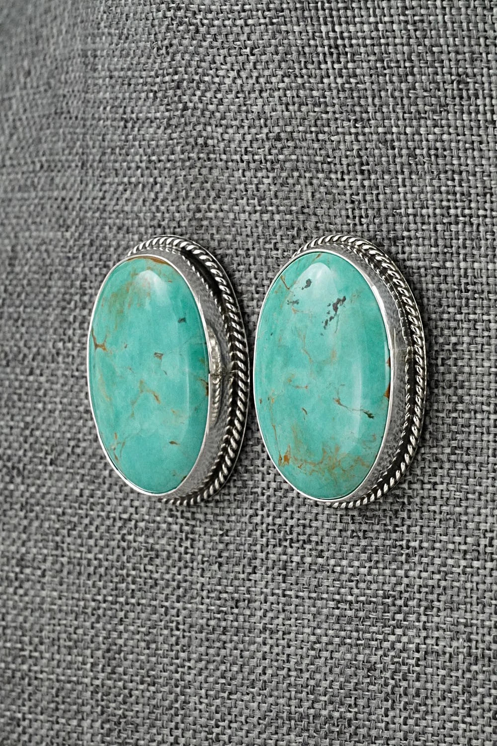 Turquoise & Sterling Silver Earrings - Eugene Gruber