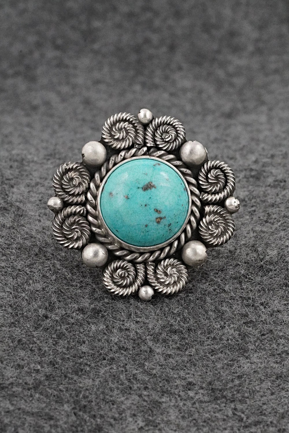 Turquoise & Sterling Silver Ring - Michael Calladitto - Size 8.5