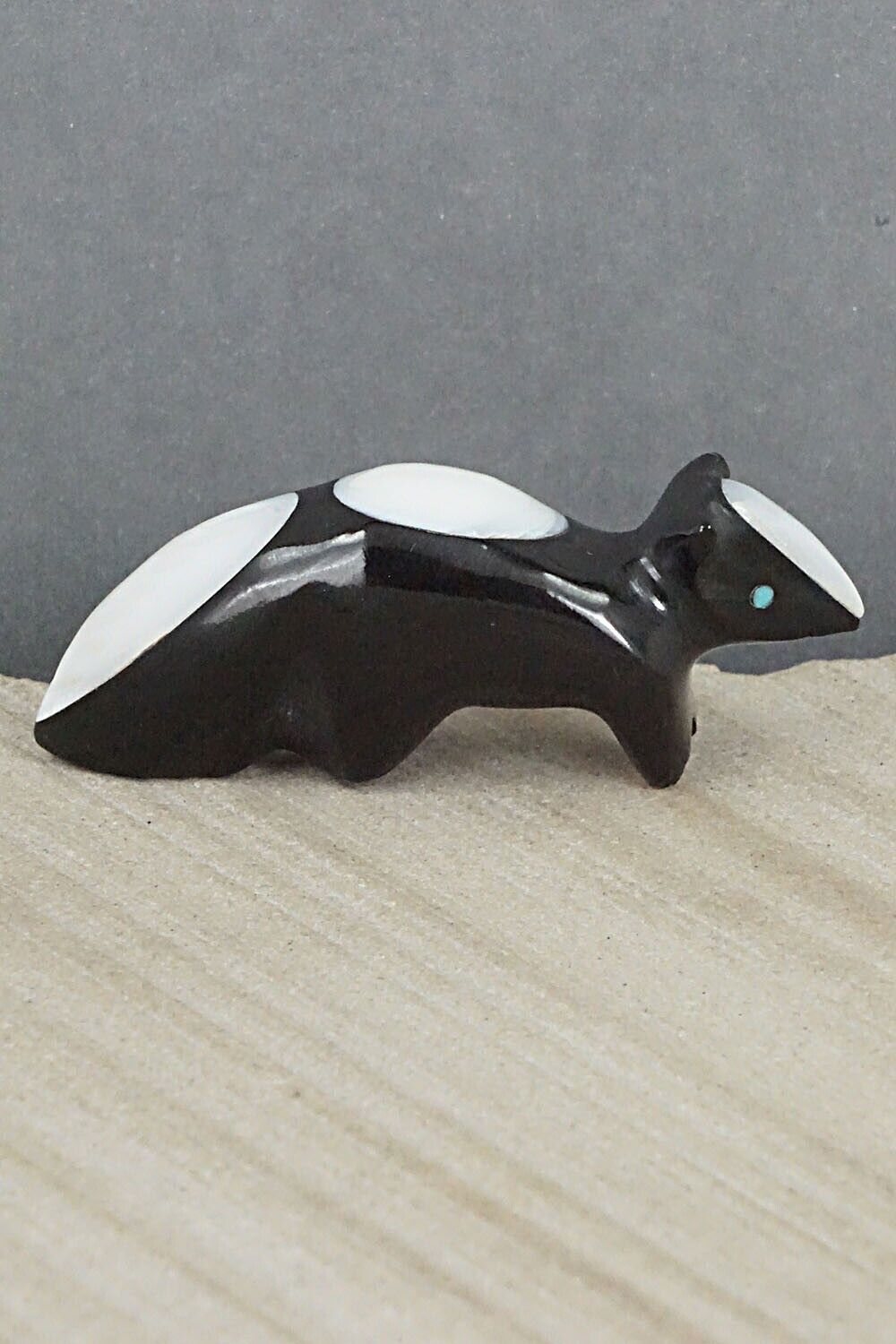 Skunk Zuni Fetish Carving - Calvert Bowannie