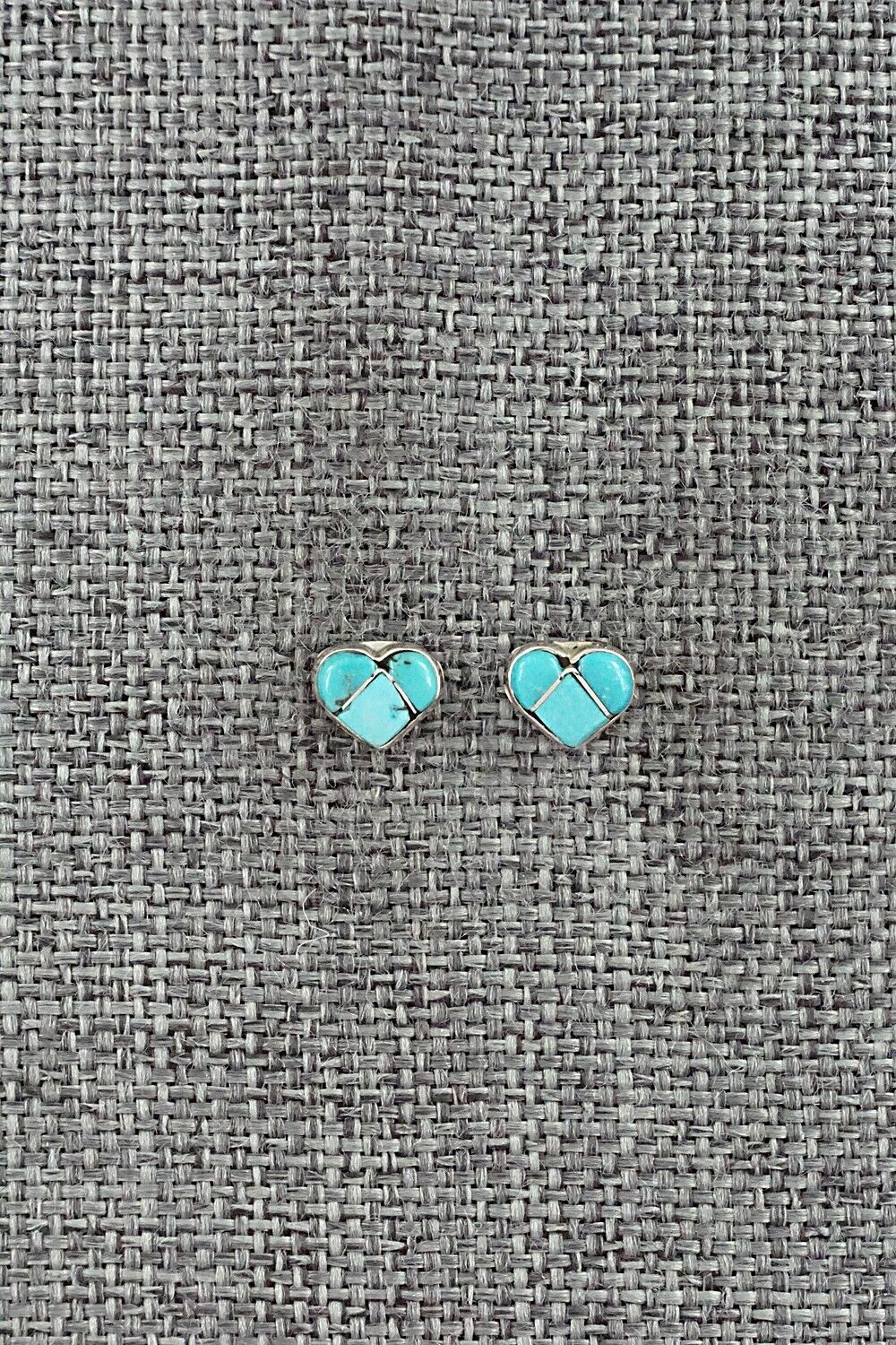 Turquoise & Sterling Silver Inlay Earrings - Linda Chavez