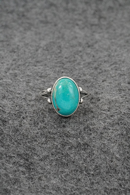 Turquoise and Sterling Silver Ring - Jerryson Henio - Size 7