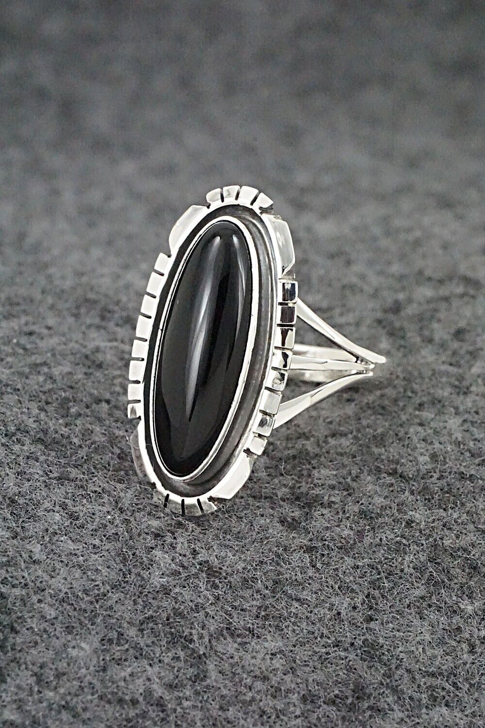 Onyx & Sterling Silver Ring - Amos Begay - Size 9.25