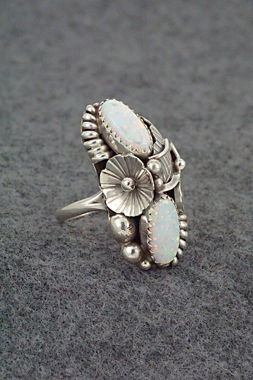 Opalite & Sterling Silver Ring - Max Calladitto - Size 7