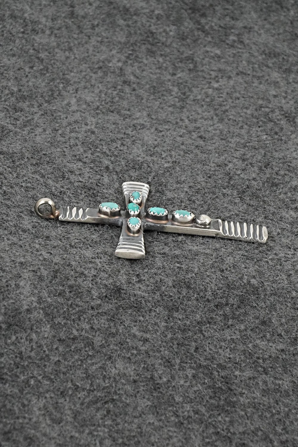 Turquoise & Sterling Silver Pendant - Martha Cayatineto