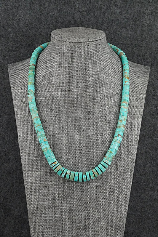 Turquoise & Sterling Silver Necklace 19"- Joe Garcia