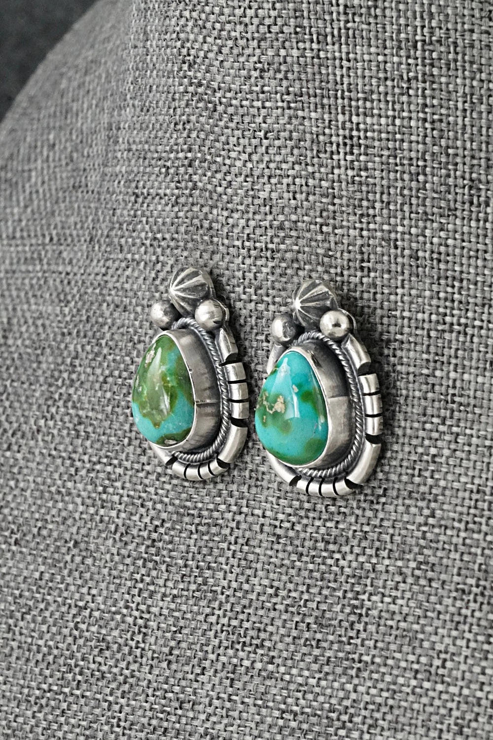 Turquoise & Sterling Silver Squash Blossom Set - Bob Becenti