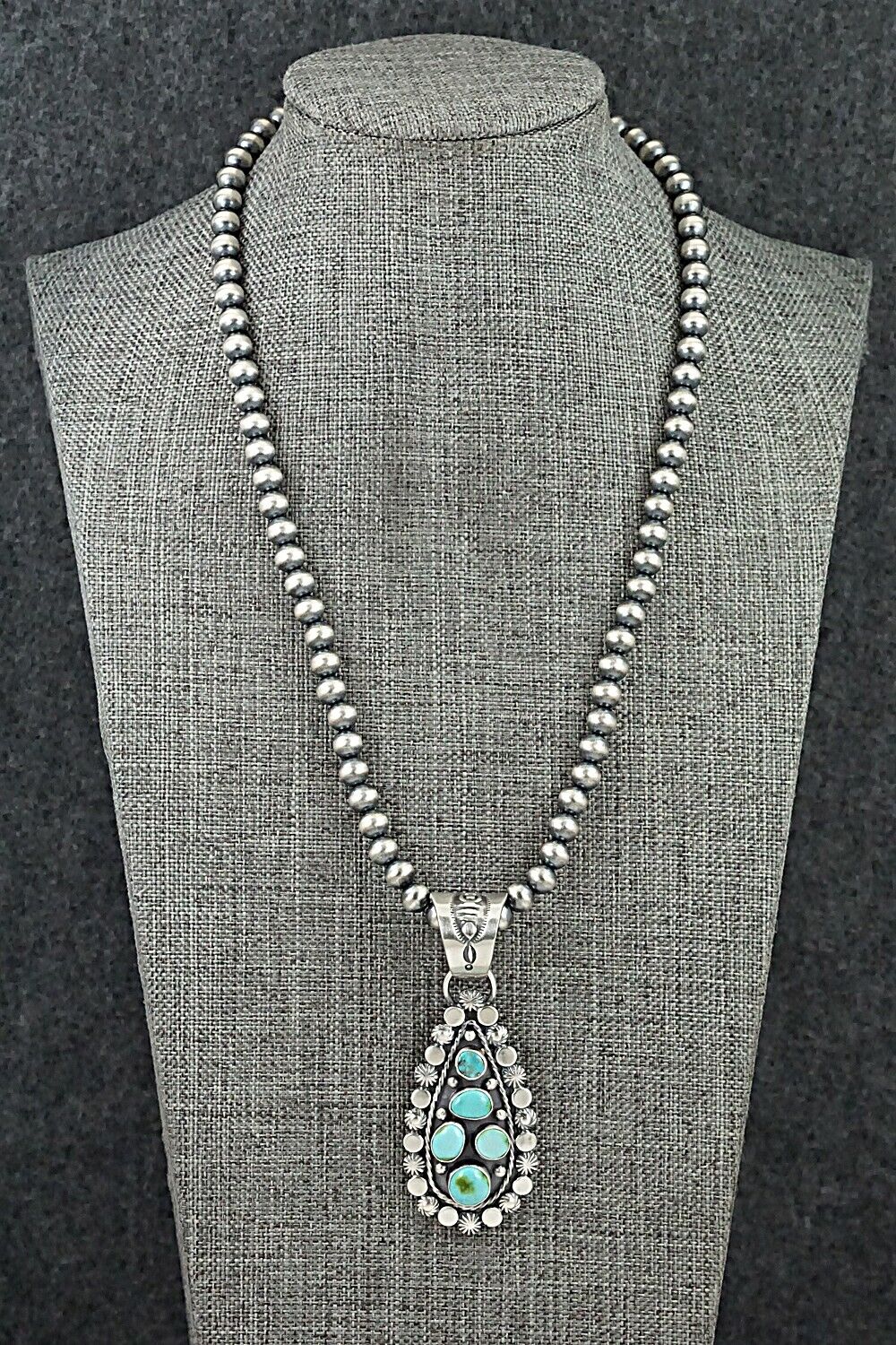 Turquoise & Sterling Silver Necklace - Adrienne Gordon