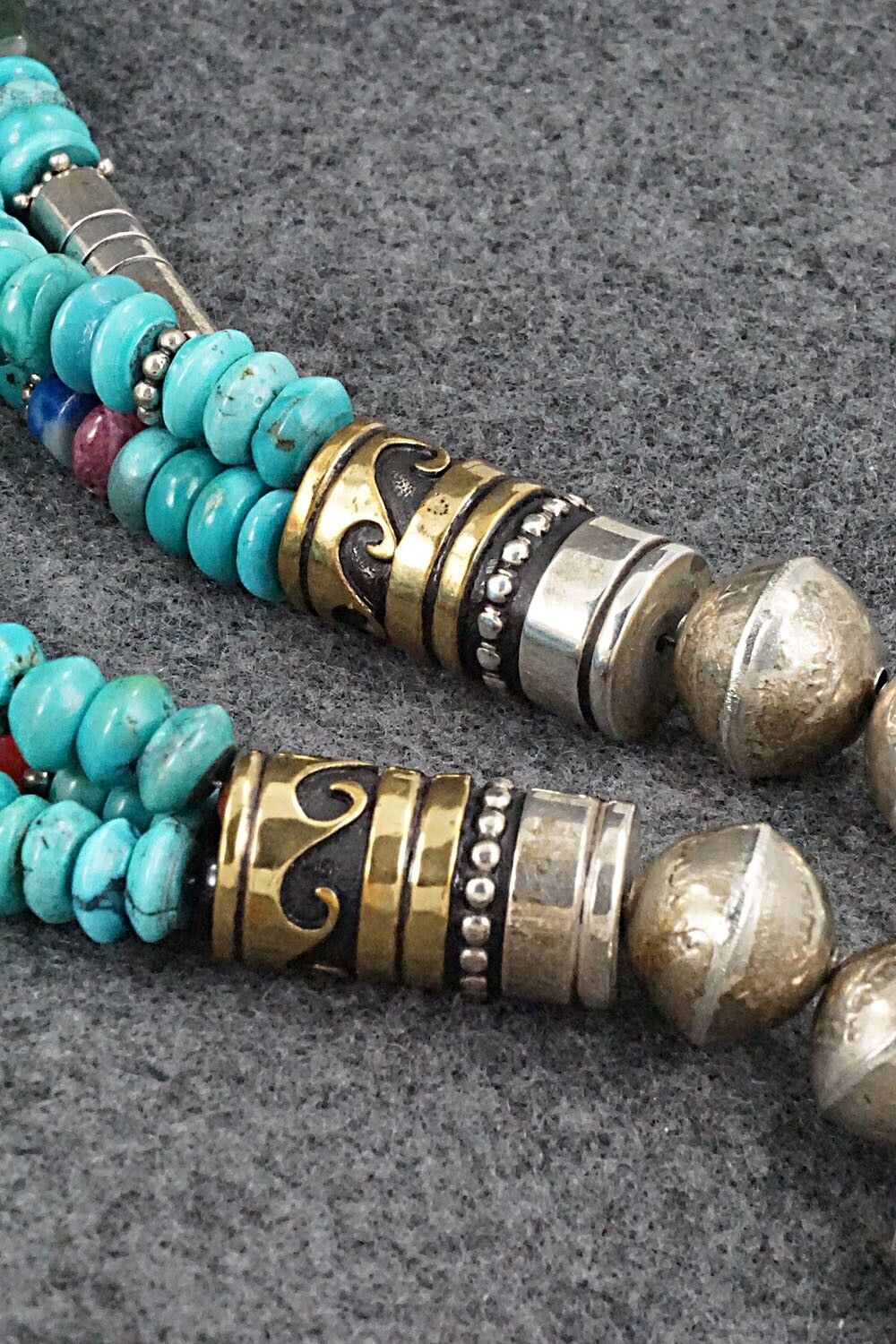 Multi Stone and Sterling Silver Necklace - Tommy Singer