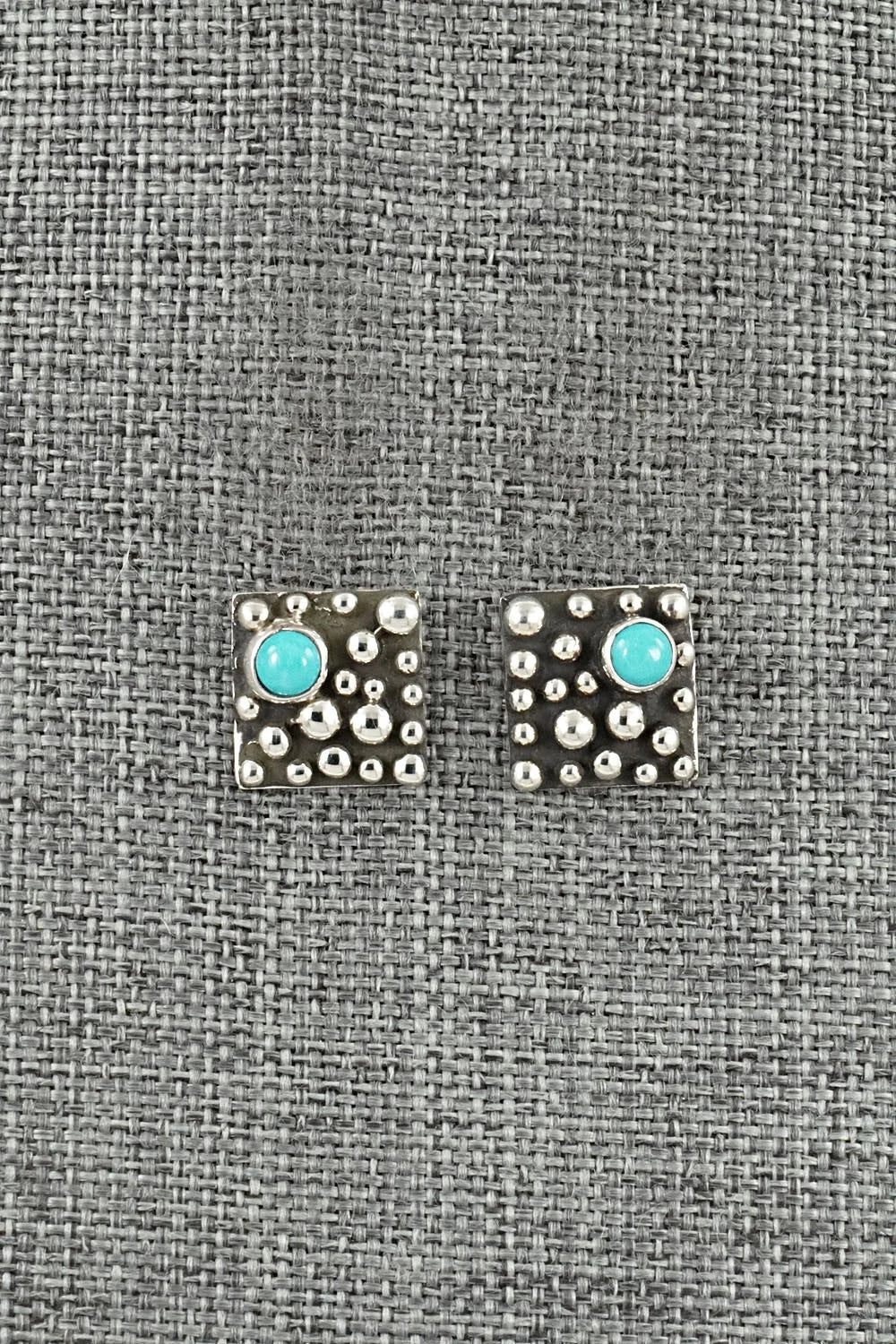 Turquoise & Sterling Silver Earrings - Raymond Coriz