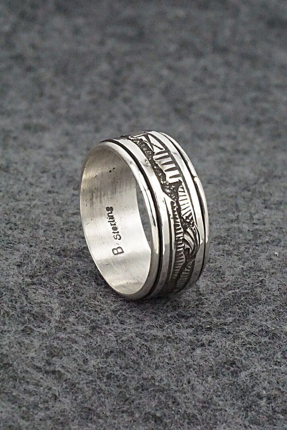 Sterling Silver Spinner Ring - Elaine Becenti - Size 12