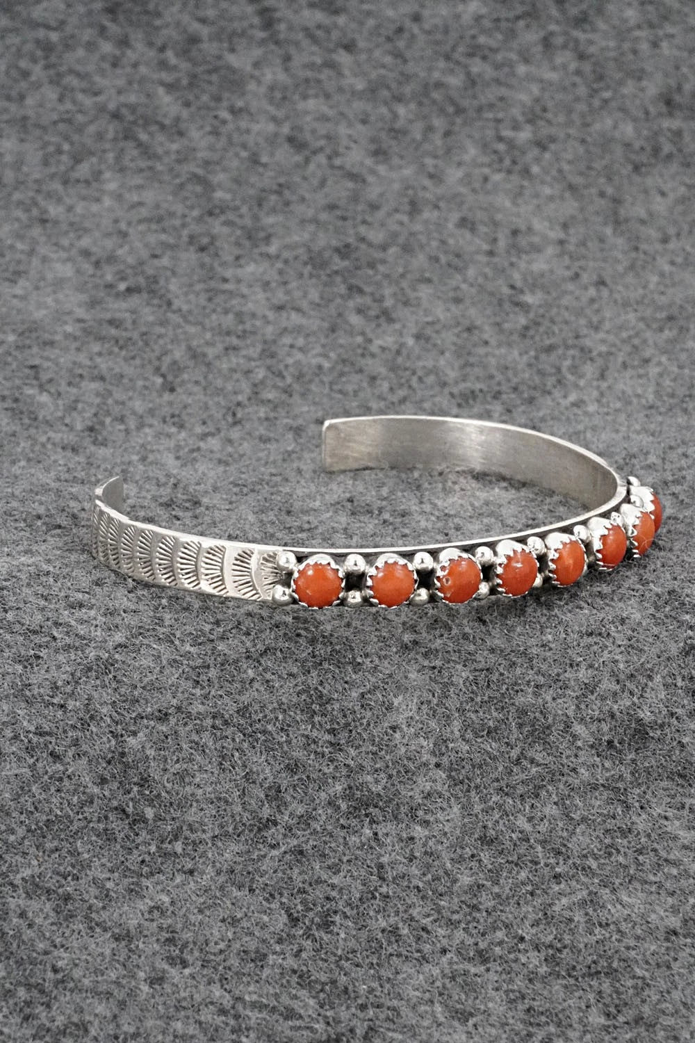 Coral & Sterling Silver Bracelet - Gaynell Parker