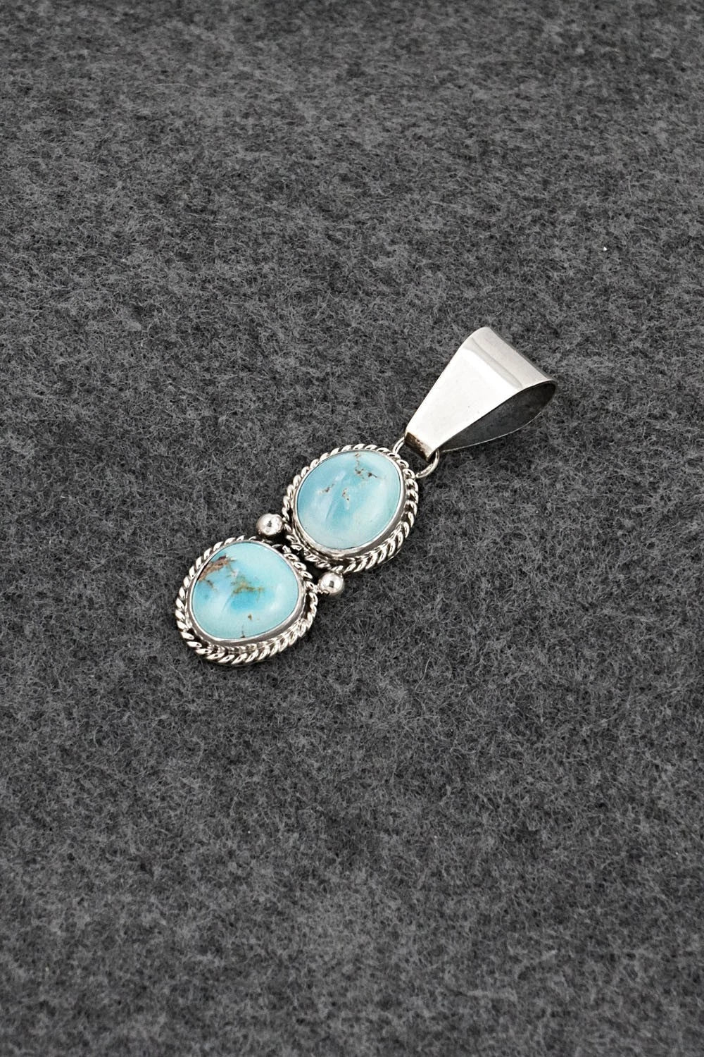 Turquoise & Sterling Silver Pendant - Eugene Gruber