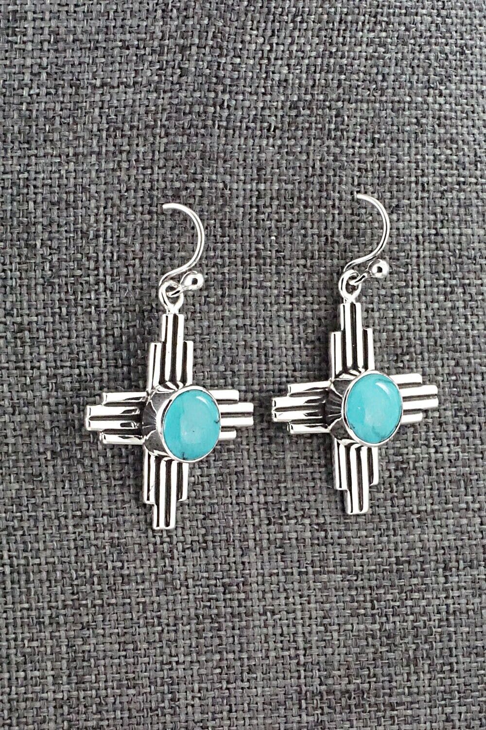 Turquoise & Sterling Silver Earrings - Raymond Coriz
