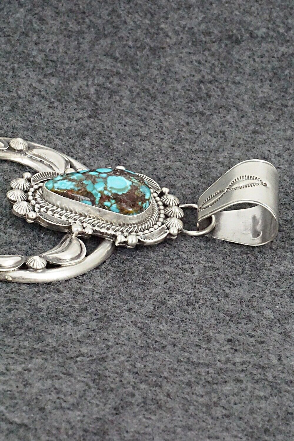 Turquoise & Sterling Silver Naja Pendant - Tom Lewis