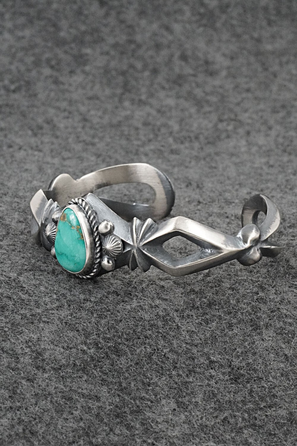 Turquoise & Sterling Silver Bracelet - Harrison Bitsue
