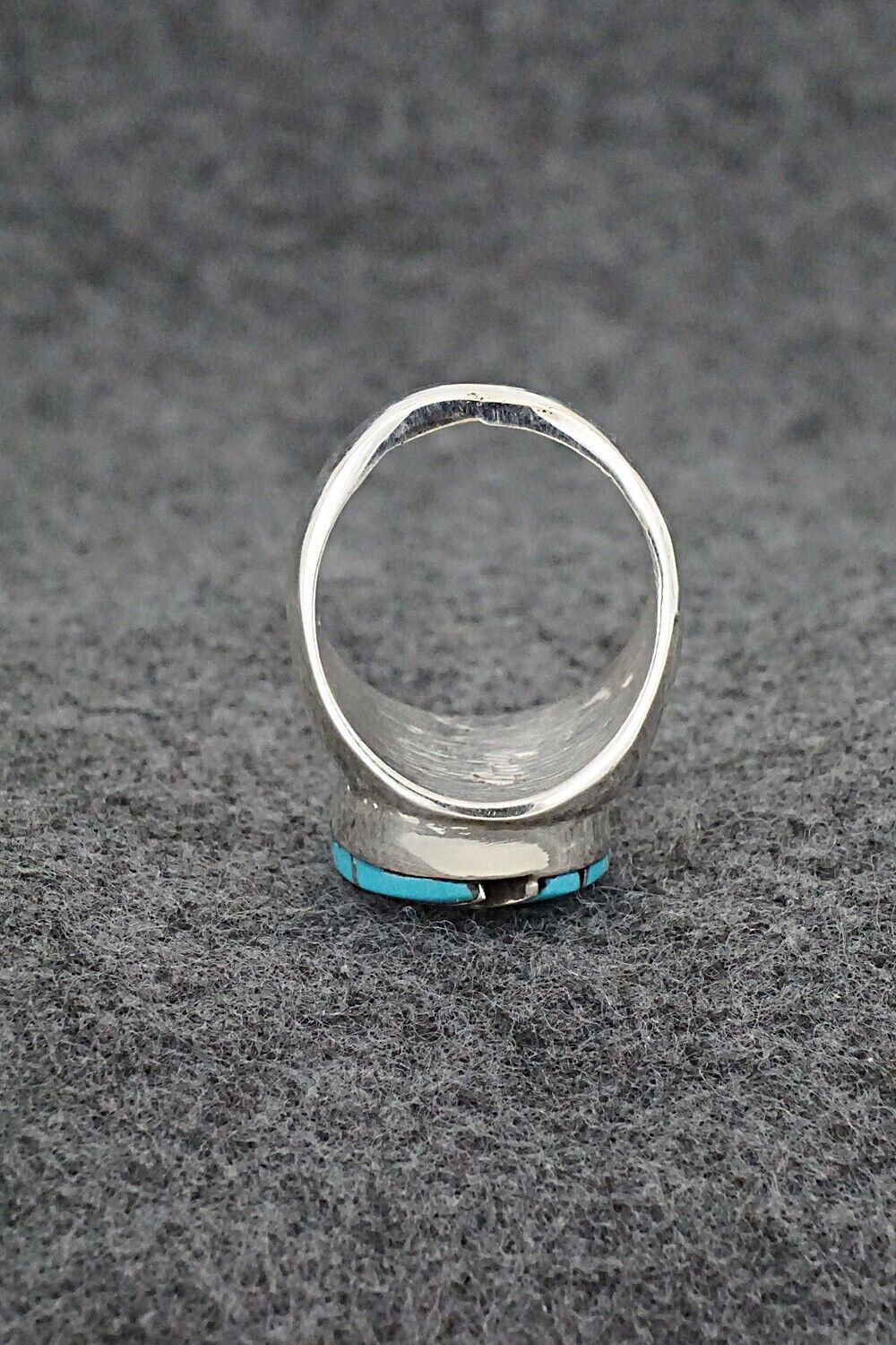 Turquoise & Sterling Silver Inlay Ring - Amy Wesley - Size 8.5