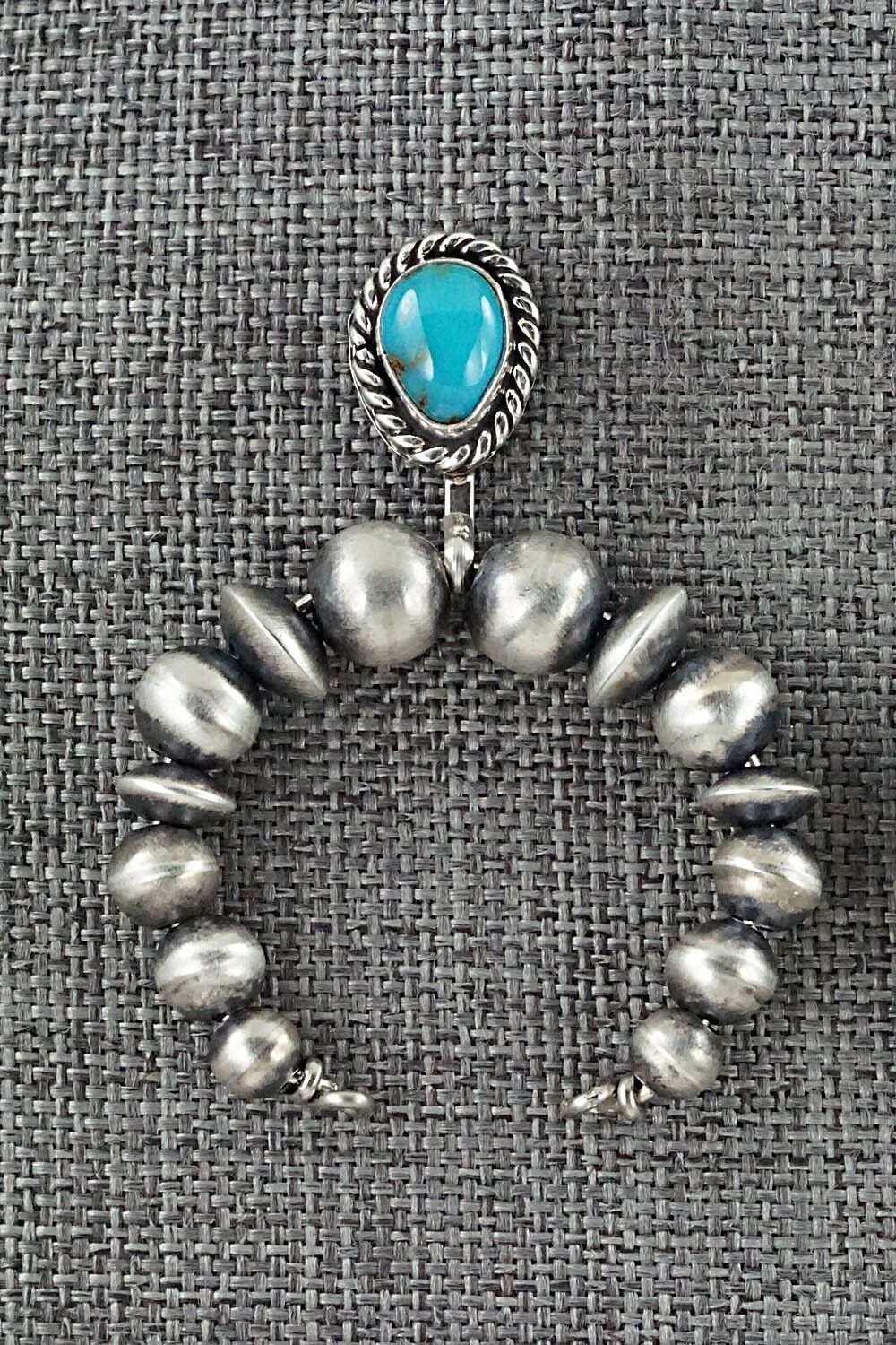 Turquoise & Sterling Silver Navajo Pearl Earrings - Amanda Larry