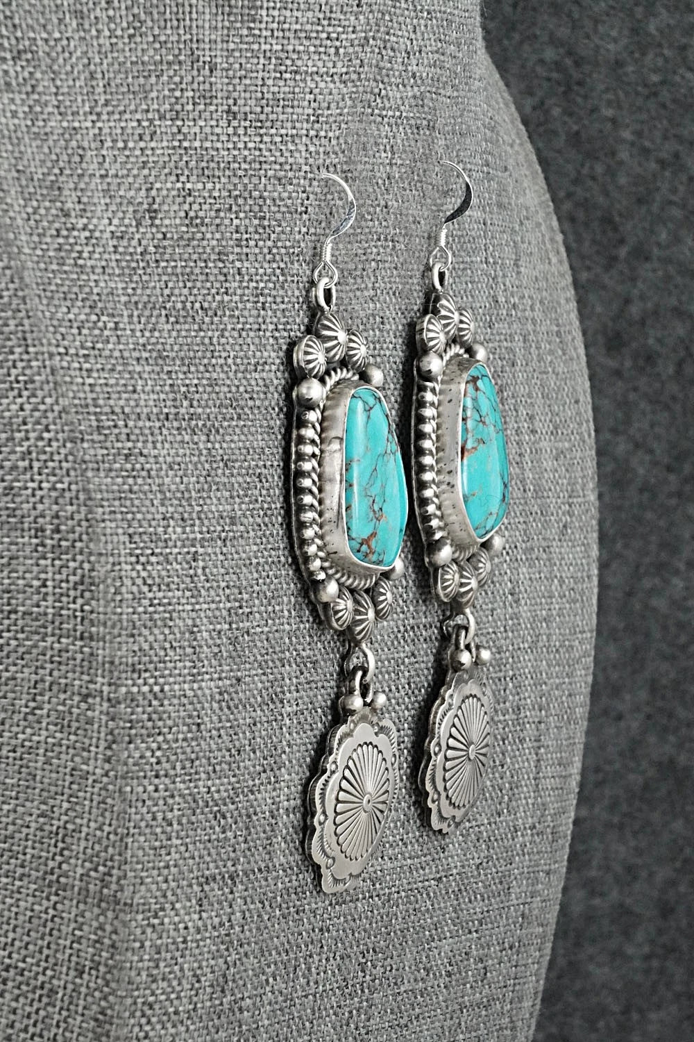 Turquoise & Sterling Silver Earrings - Michael Calladitto