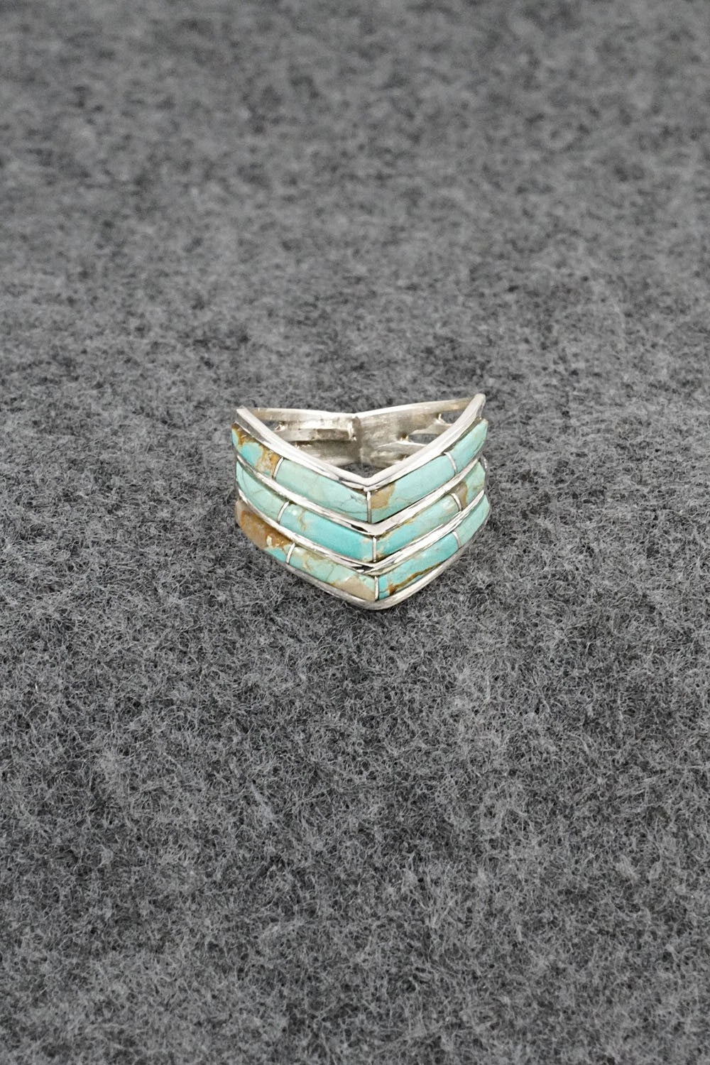 Turquoise & Sterling Silver Ring - Andrew Enrico - Size 8